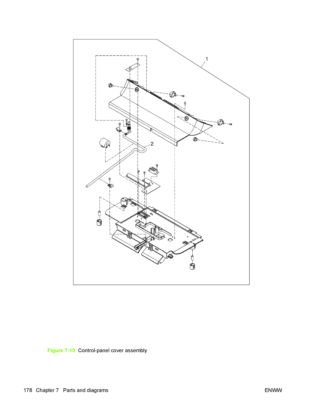 HP 9250C manual 10Control-panel cover assembly Parts and diagrams 