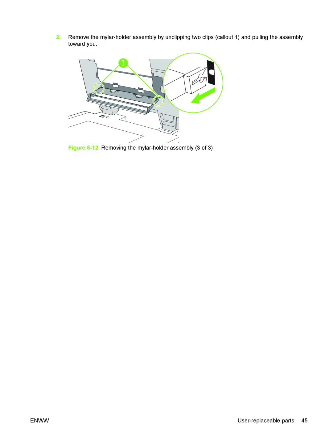 HP 9250C manual 12Removing the mylar-holder assembly 3 