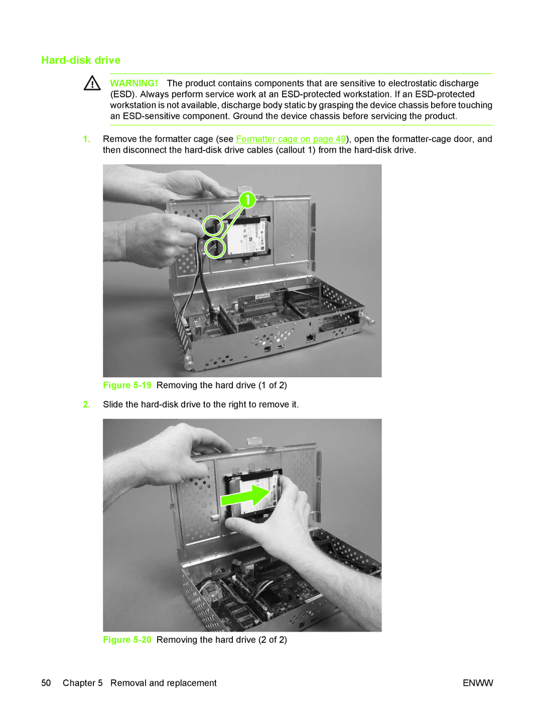 HP 9250C manual Hard-disk drive, 20Removing the hard drive 2 Removal and replacement 