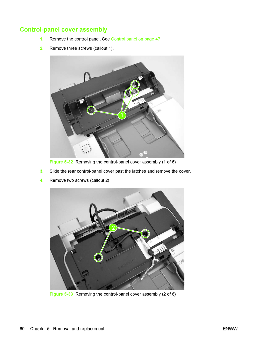 HP 9250C manual Control-panel cover assembly 