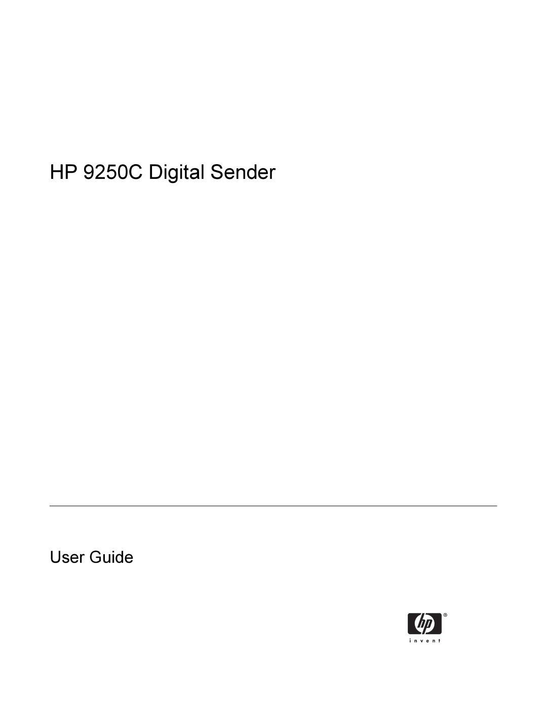 HP manual HP 9250C Digital Sender 