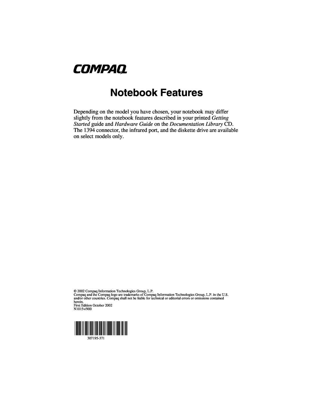 HP 1570AP, 1575AP, 1572AP, 1568AP, 1565AP manual April, Modem and Networking, Compaq Notebook Series, Document Part Number 