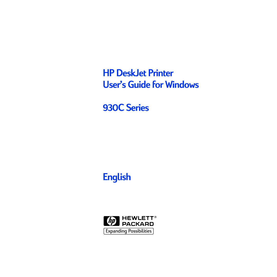 HP 930c manual 930C Series English 