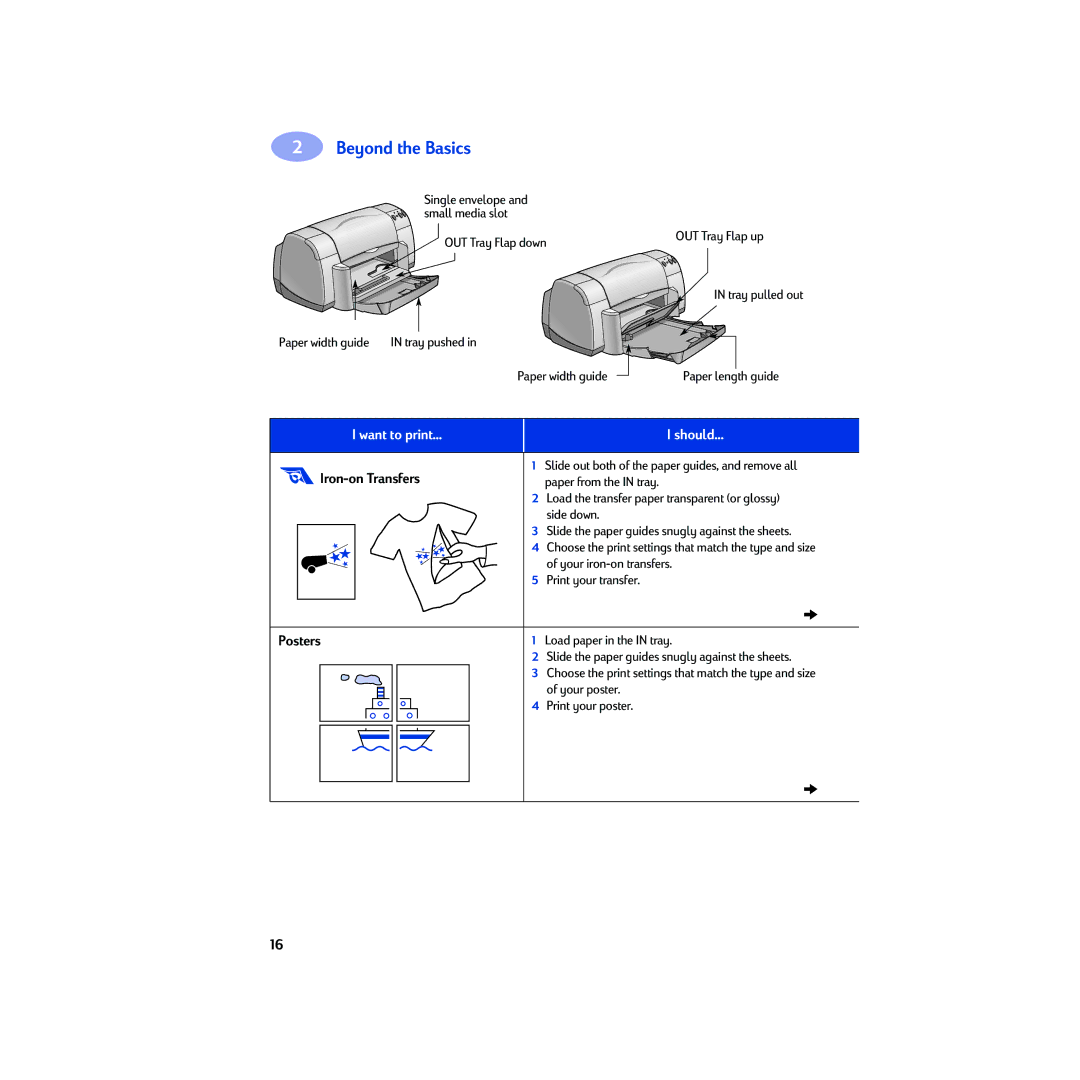 HP 930c manual Iron-on Transfers, Posters 