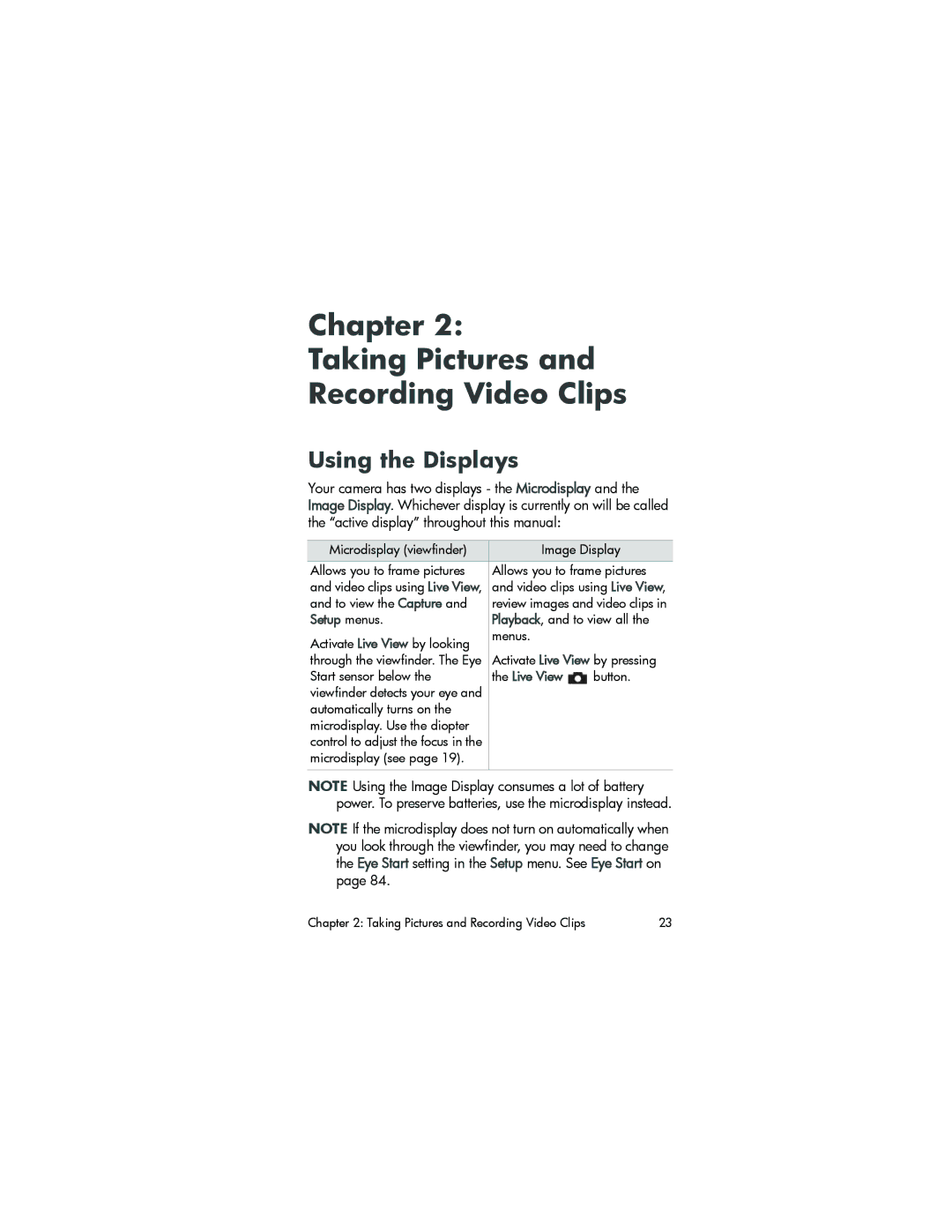 HP 945 manual Chapter Taking Pictures Recording Video Clips, Using the Displays, Setup menus 