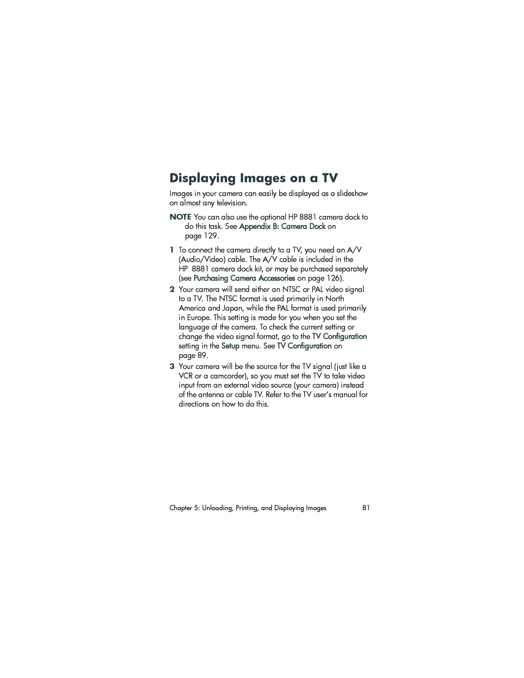 HP 945 manual Displaying Images on a TV 