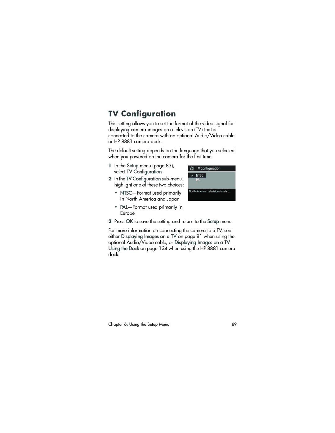 HP 945 manual TV Configuration 