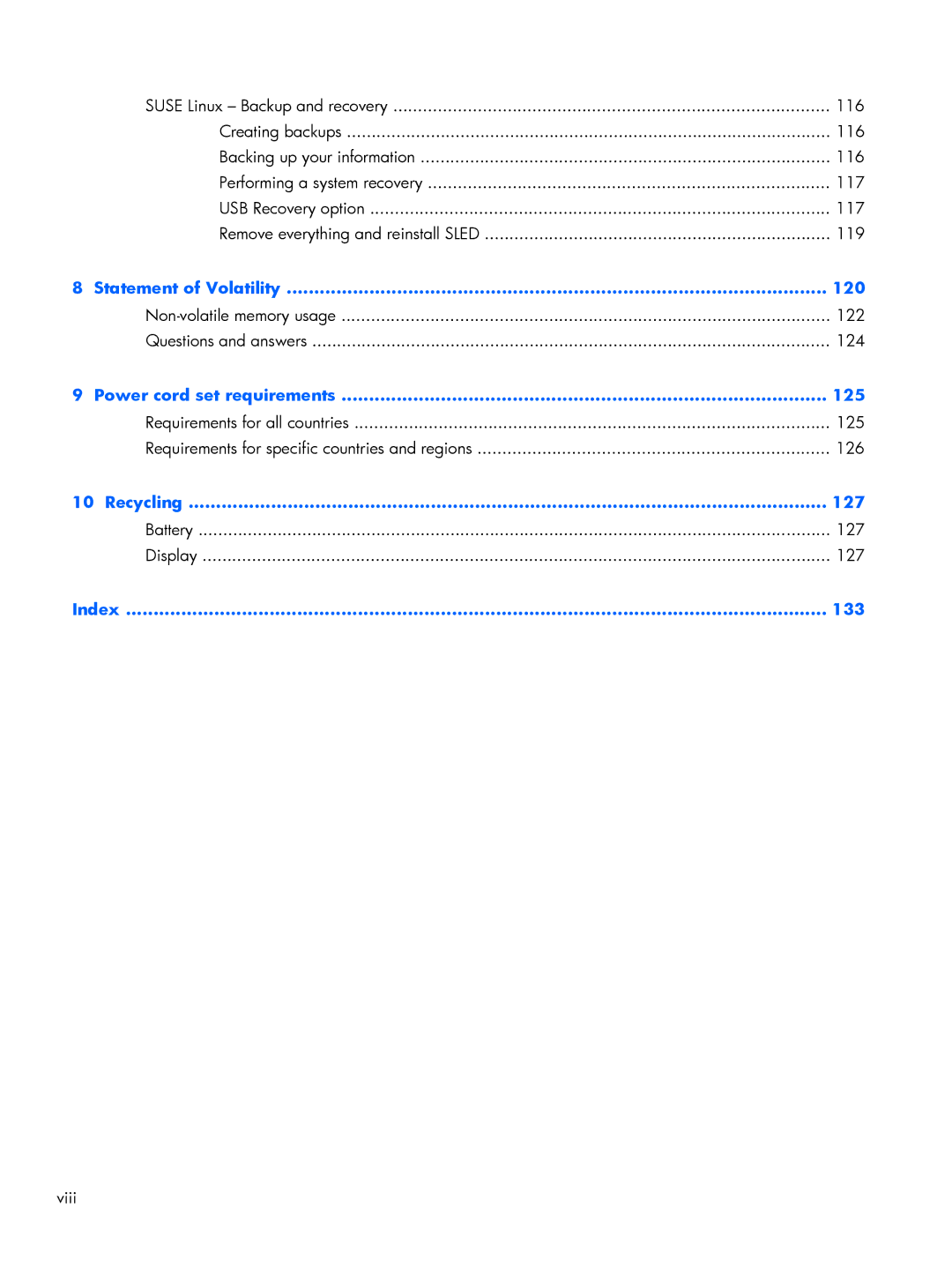 HP 9470m i7 Win8 D3K33UT#ABA manual Statement of Volatility 120 