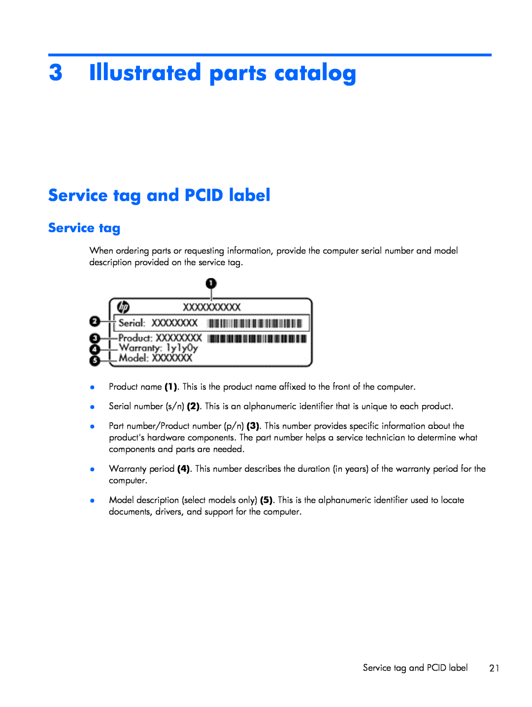 HP 9470m i7 Win8 D3K33UT#ABA manual Illustrated parts catalog, Service tag and PCID label 