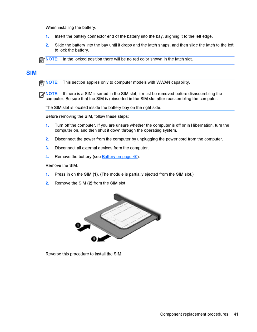 HP 9470m manual Sim 