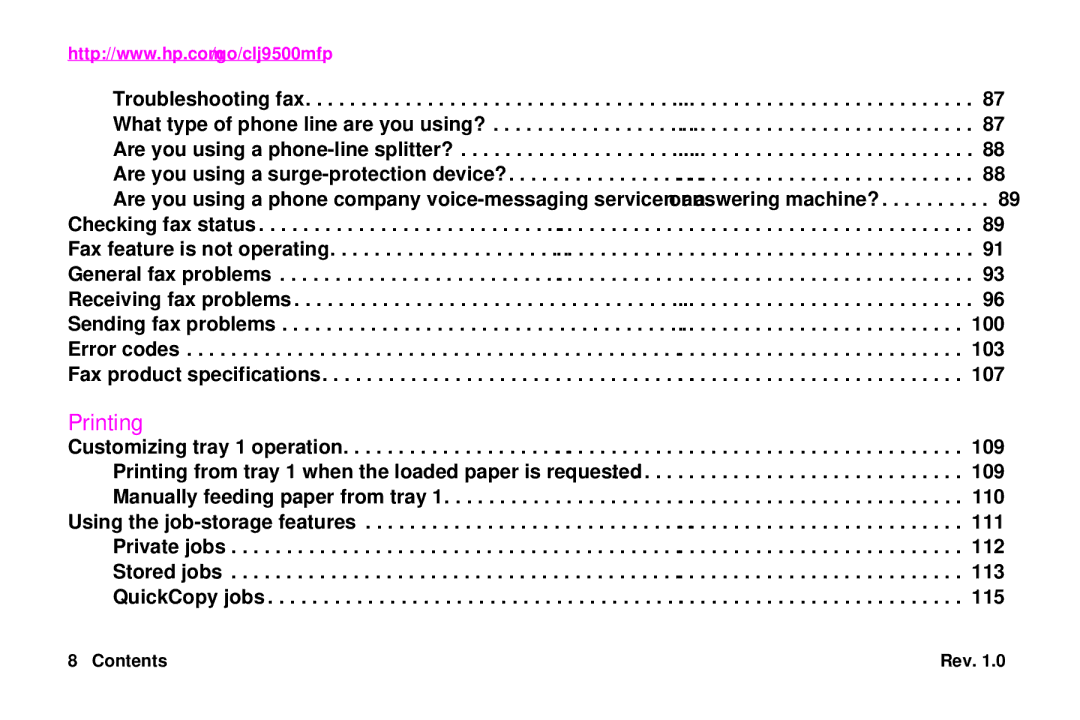 HP 9500mfp manual Printing 