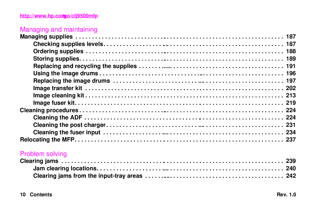 HP 9500mfp manual Managing and maintaining 