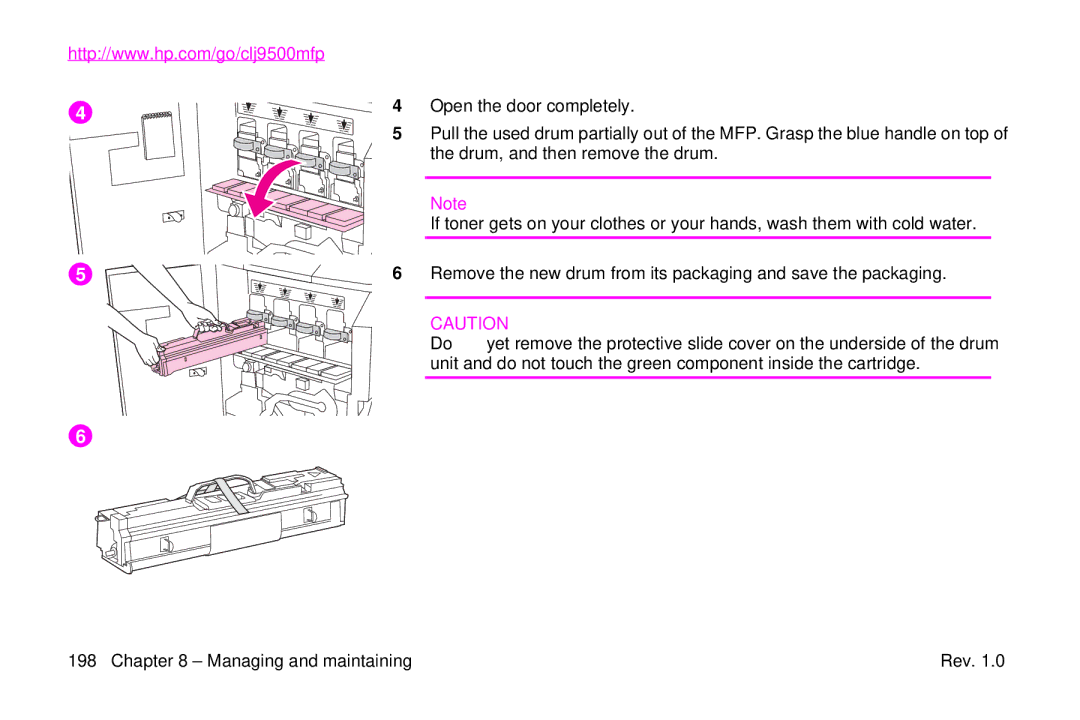 HP 9500mfp manual Open the door completely 