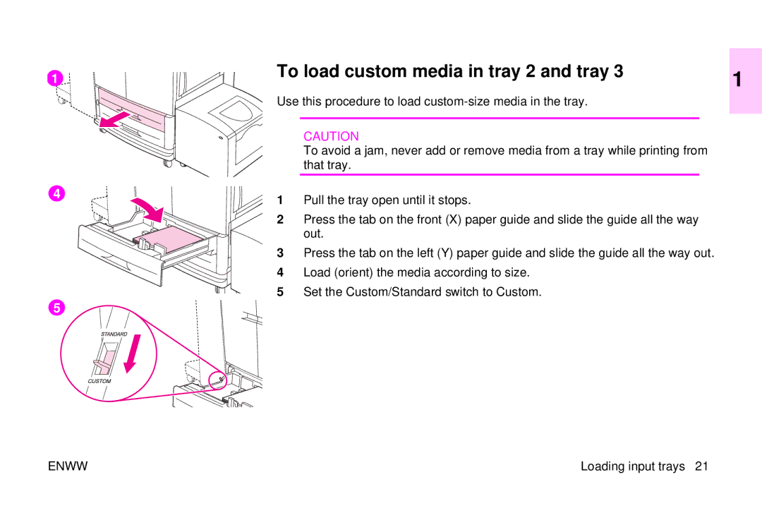 HP 9500mfp manual To load custom media in tray 2 and tray 