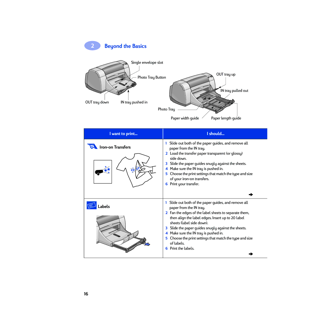 HP 950C manual Iron-on Transfers, Labels 