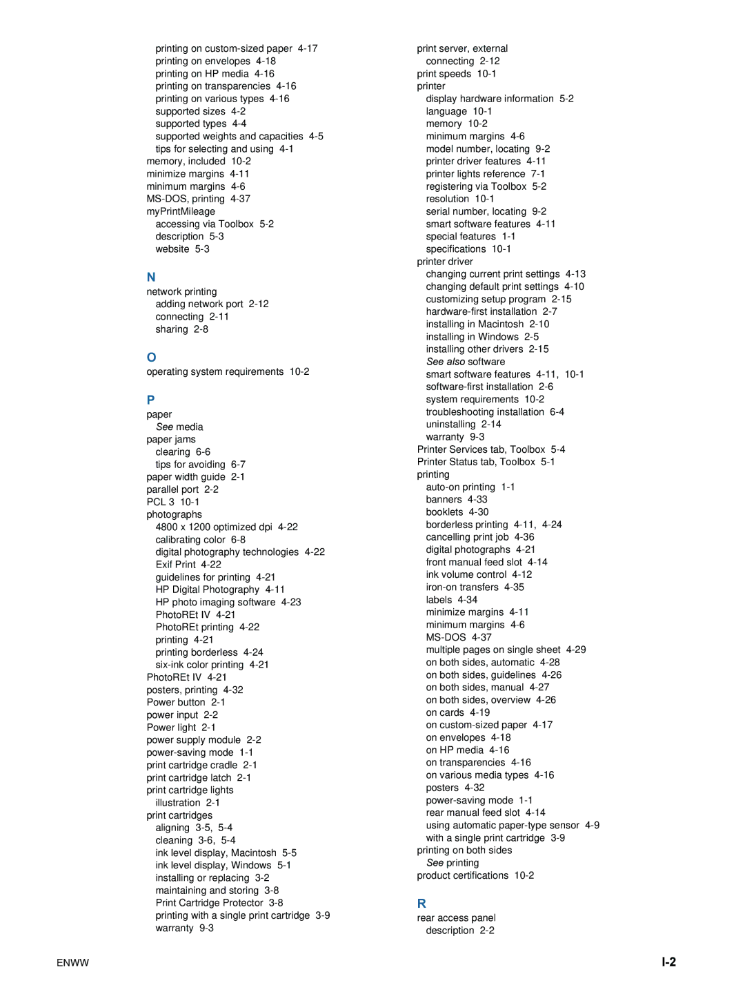 HP 9600 manual Enww 