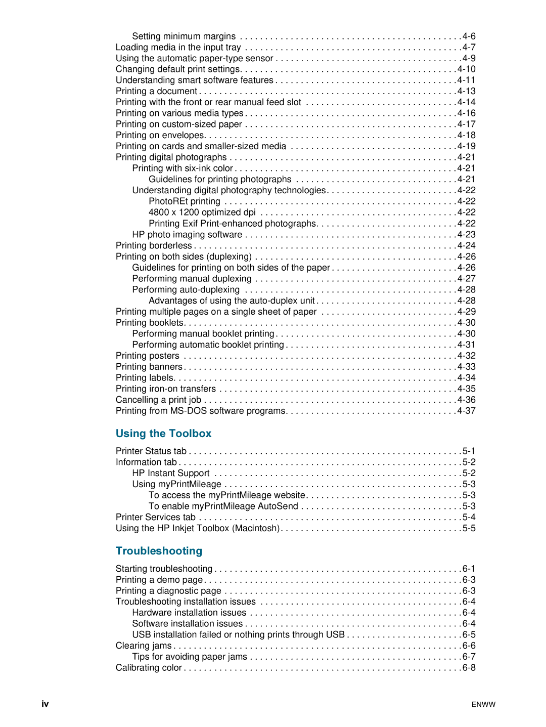 HP 9600 manual Using the Toolbox, Troubleshooting 