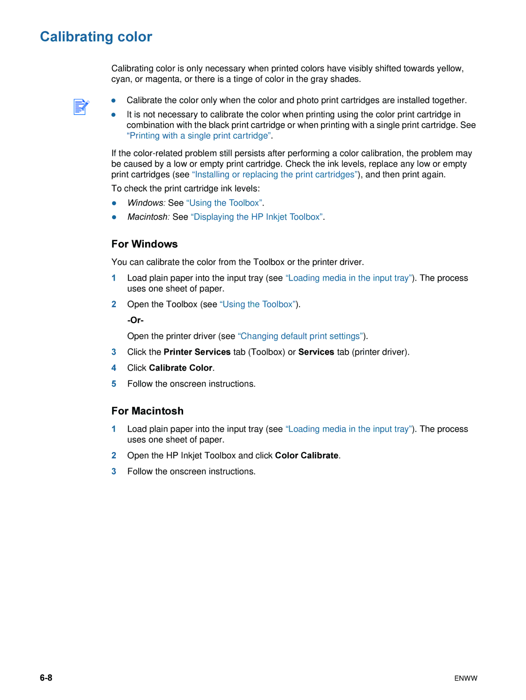 HP 9600 manual Calibrating color, For Windows 