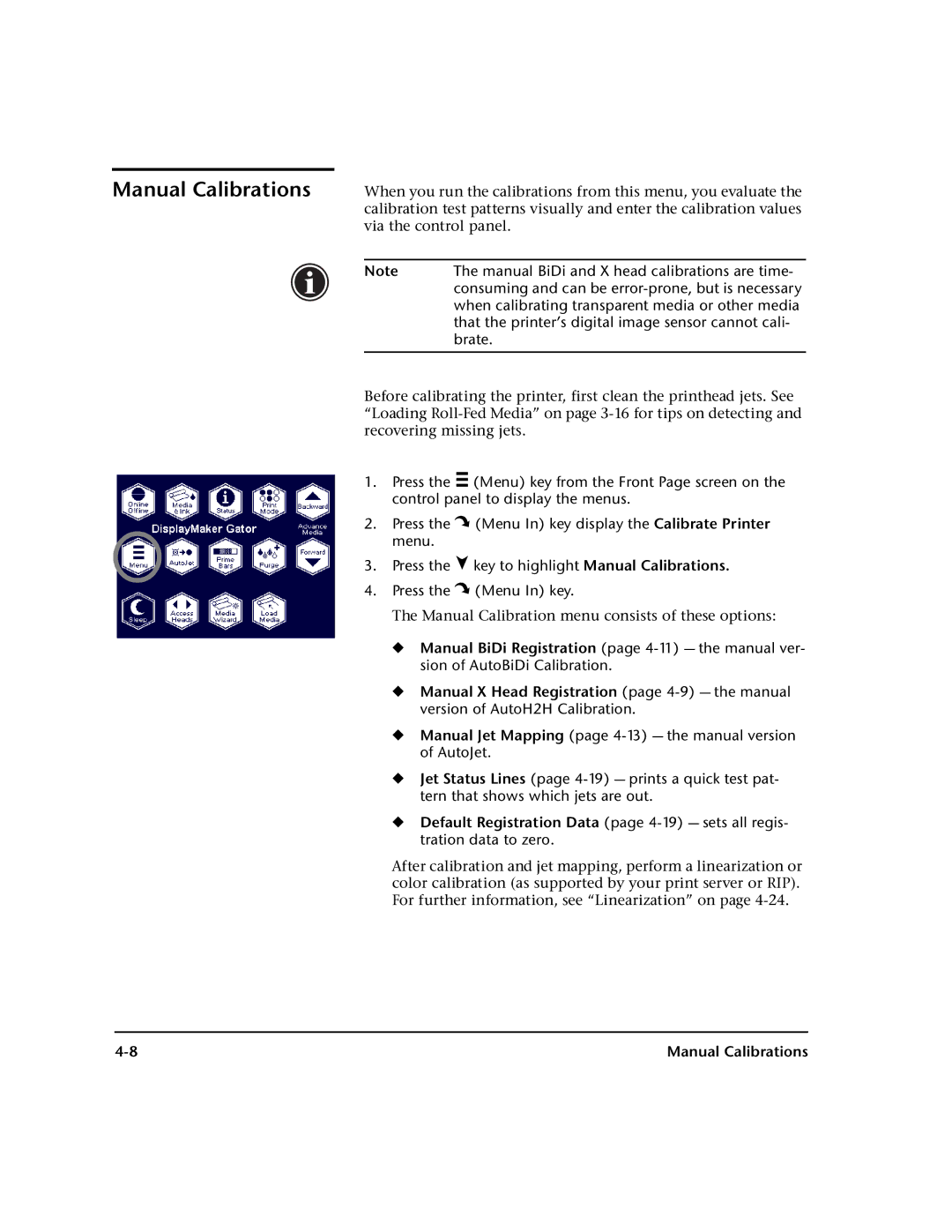 HP 98SI, 72SI manual Manual Calibrations 