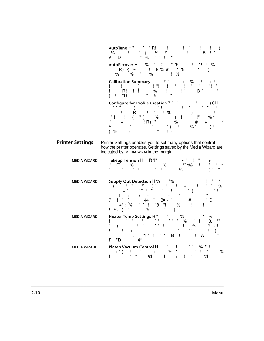 HP 98SI Rather than ejecting the sheet after each calibration print, Before calibration readings are taken, Ling, Tures on 