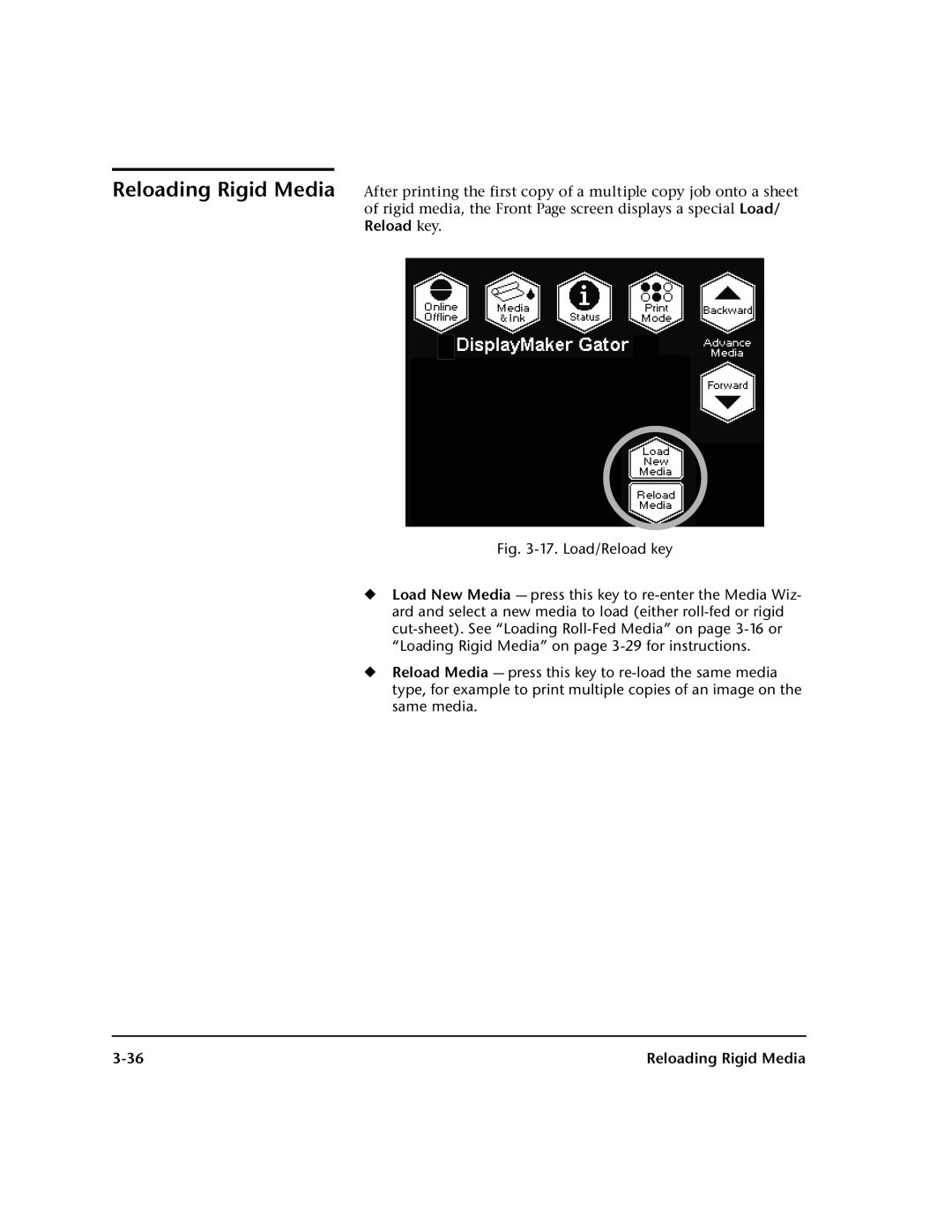 HP 98SI, 72SI manual Reloading Rigid Media 