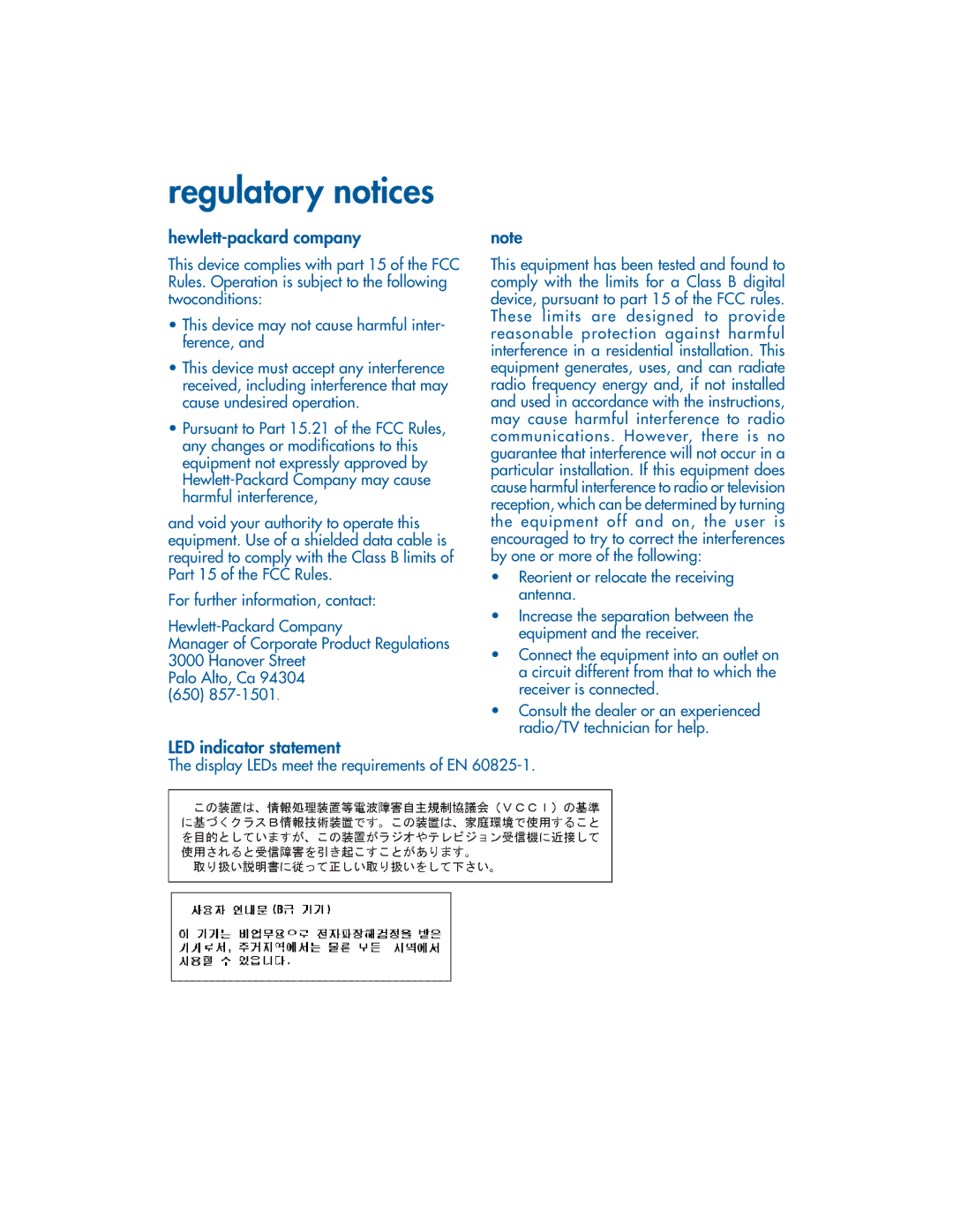 HP 990c, 960c, 980c manual Regulatory notices 