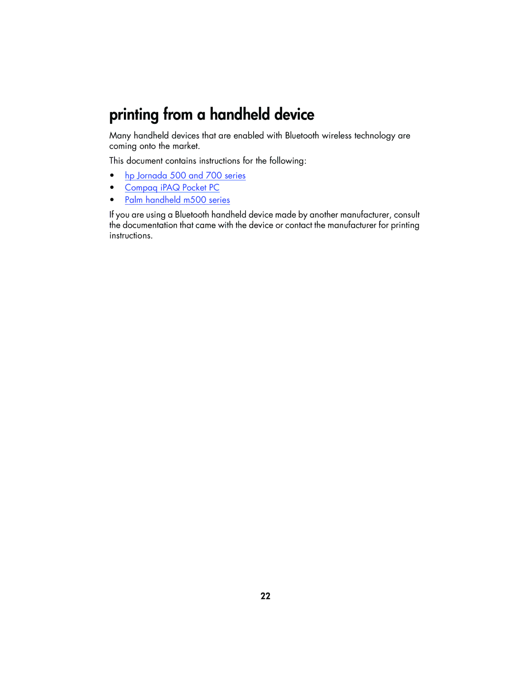 HP 995CK manual Printing from a handheld device 