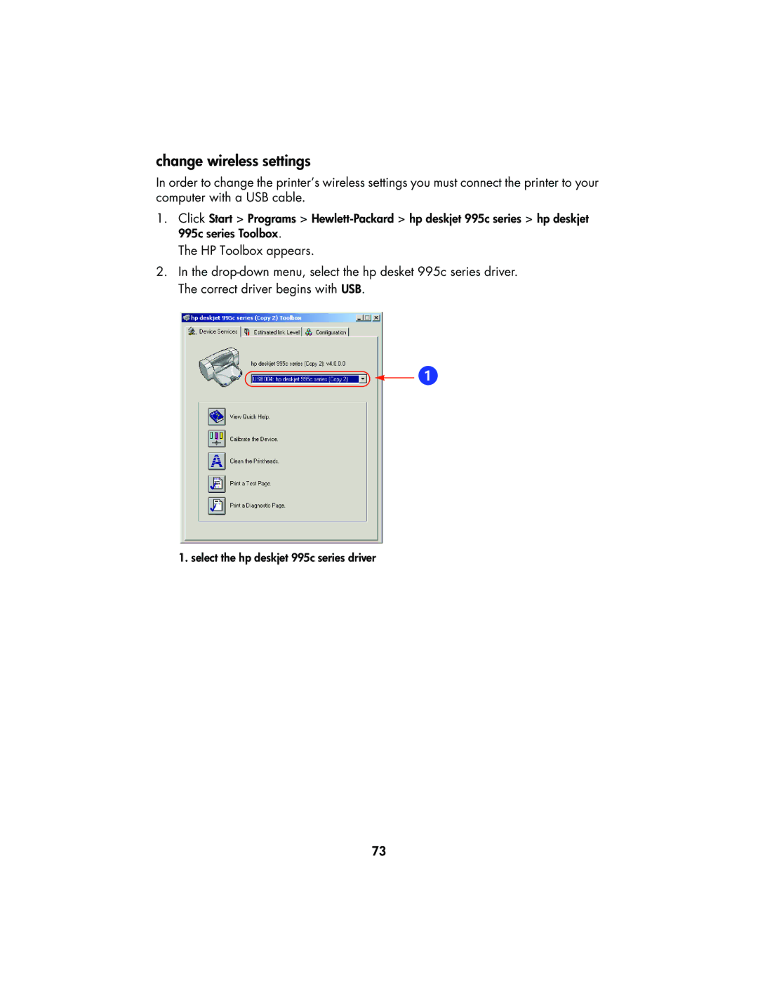 HP 995CK manual Change wireless settings 