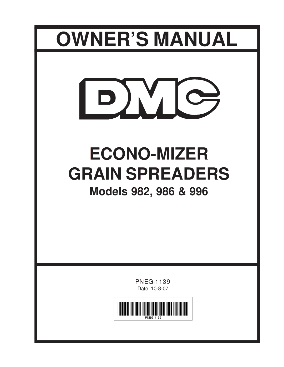 HP 996 manual ECONO-MIZER Grain Spreaders 