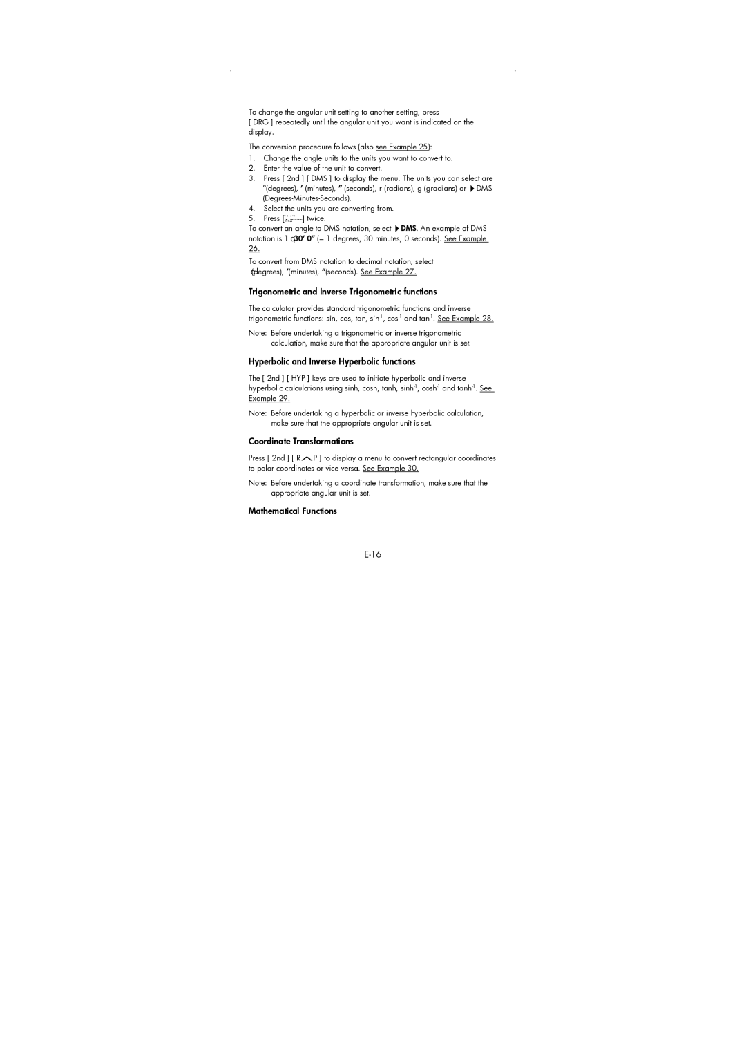 HP 9g Graphing manual Trigonometric and Inverse Trigonometric functions, Hyperbolic and Inverse Hyperbolic functions 