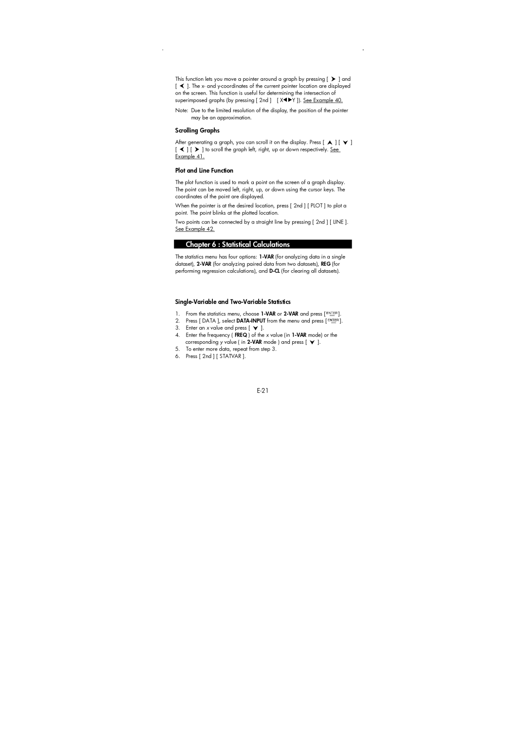 HP 9g Graphing manual Scrolling Graphs, Plot and Line Function, Single-Variable and Two-Variable Statistics 