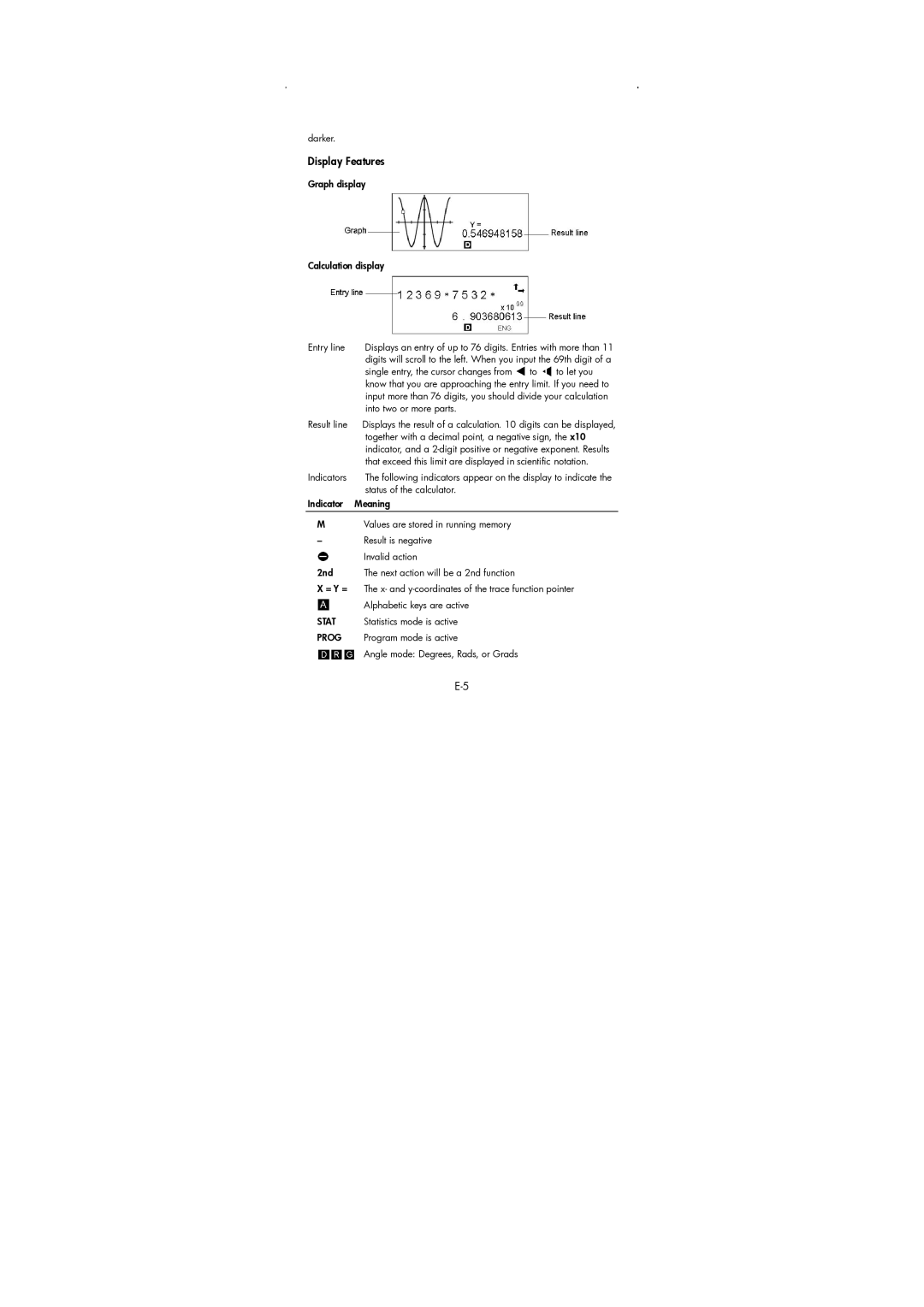 HP 9g Graphing manual Display Features 