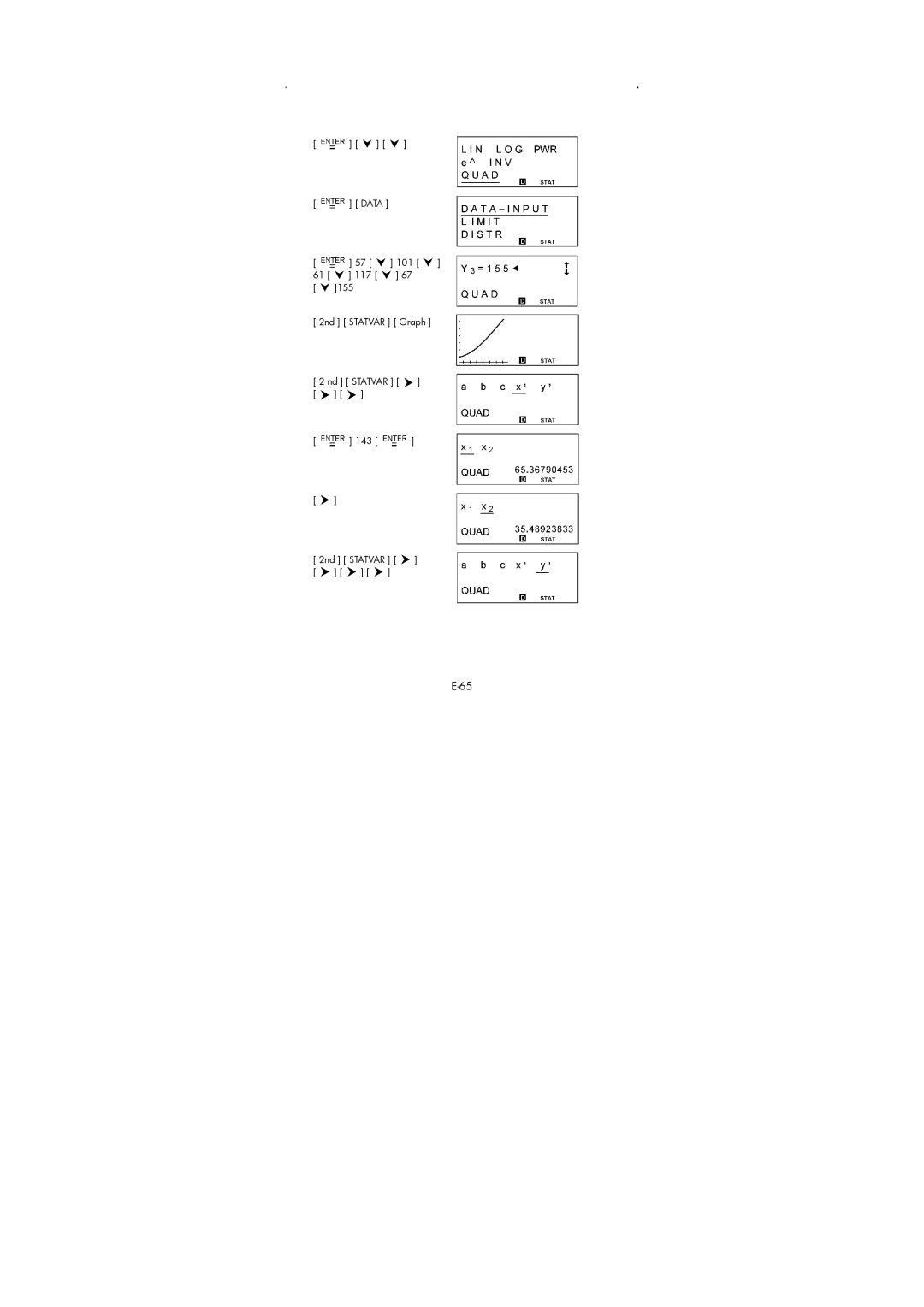 HP 9g Graphing manual Data 101 61 117 67 2nd Statvar Graph Nd Statvar 143 