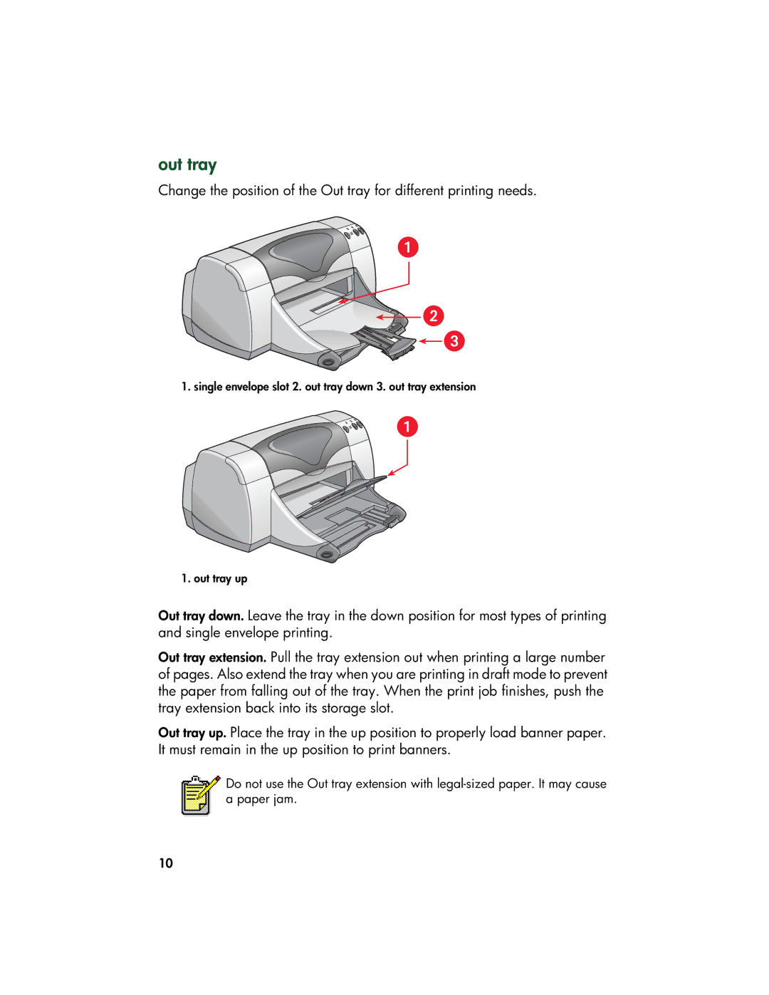 HP 9xx manual Out tray 