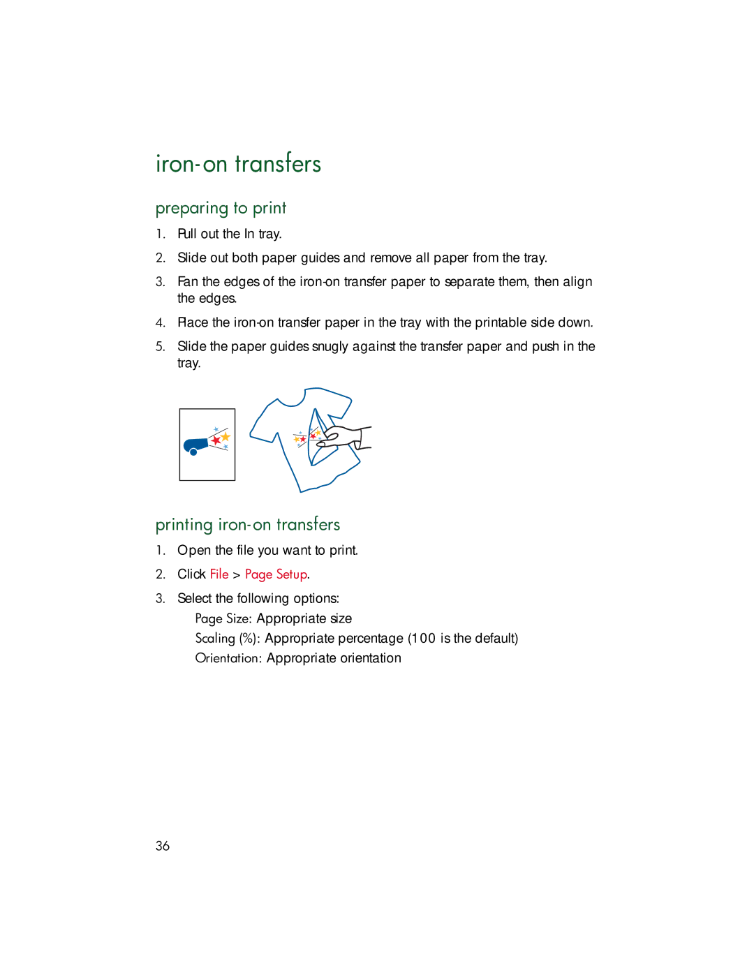 HP 9xx manual Iron-on transfers, Printing iron-on transfers 