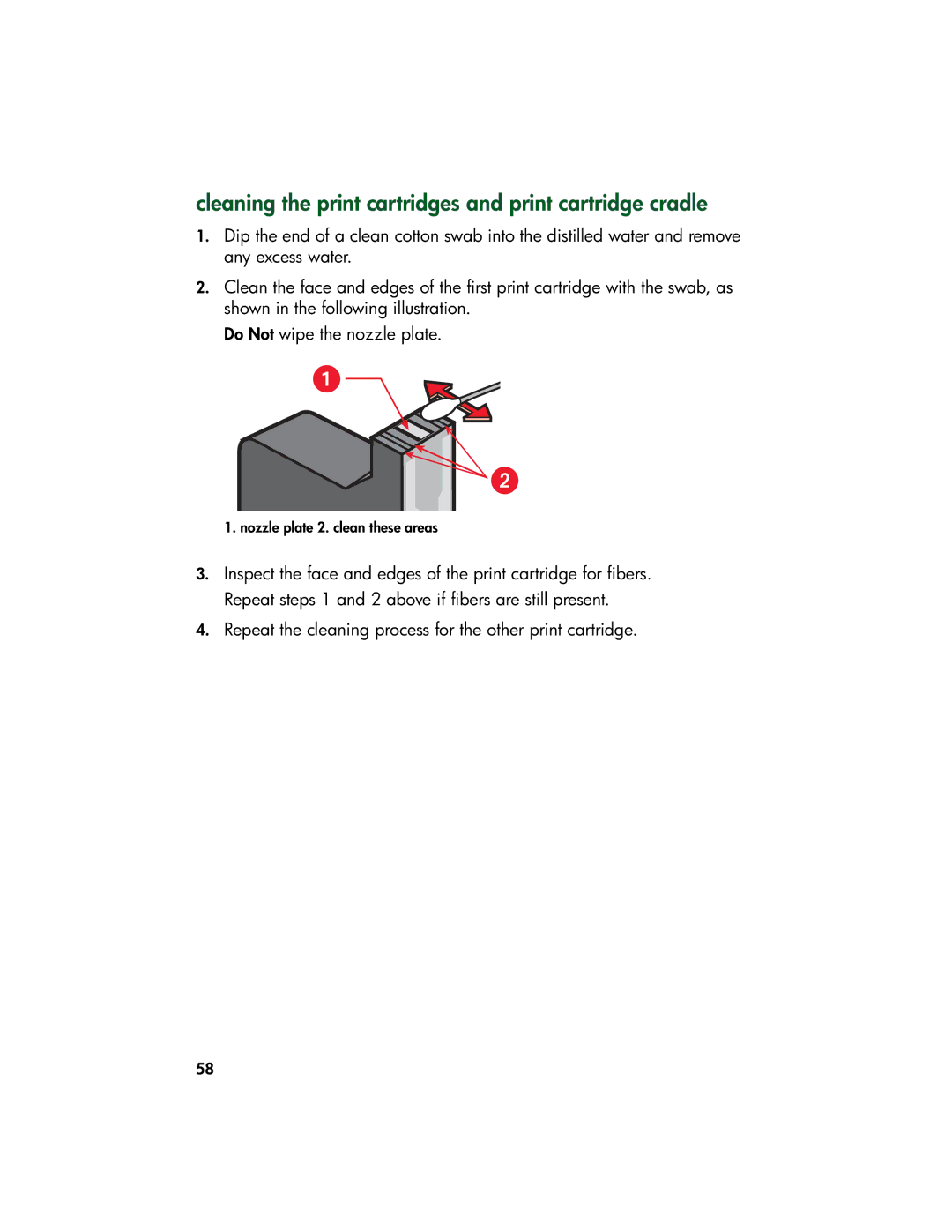 HP 9xx manual Cleaning the print cartridges and print cartridge cradle 