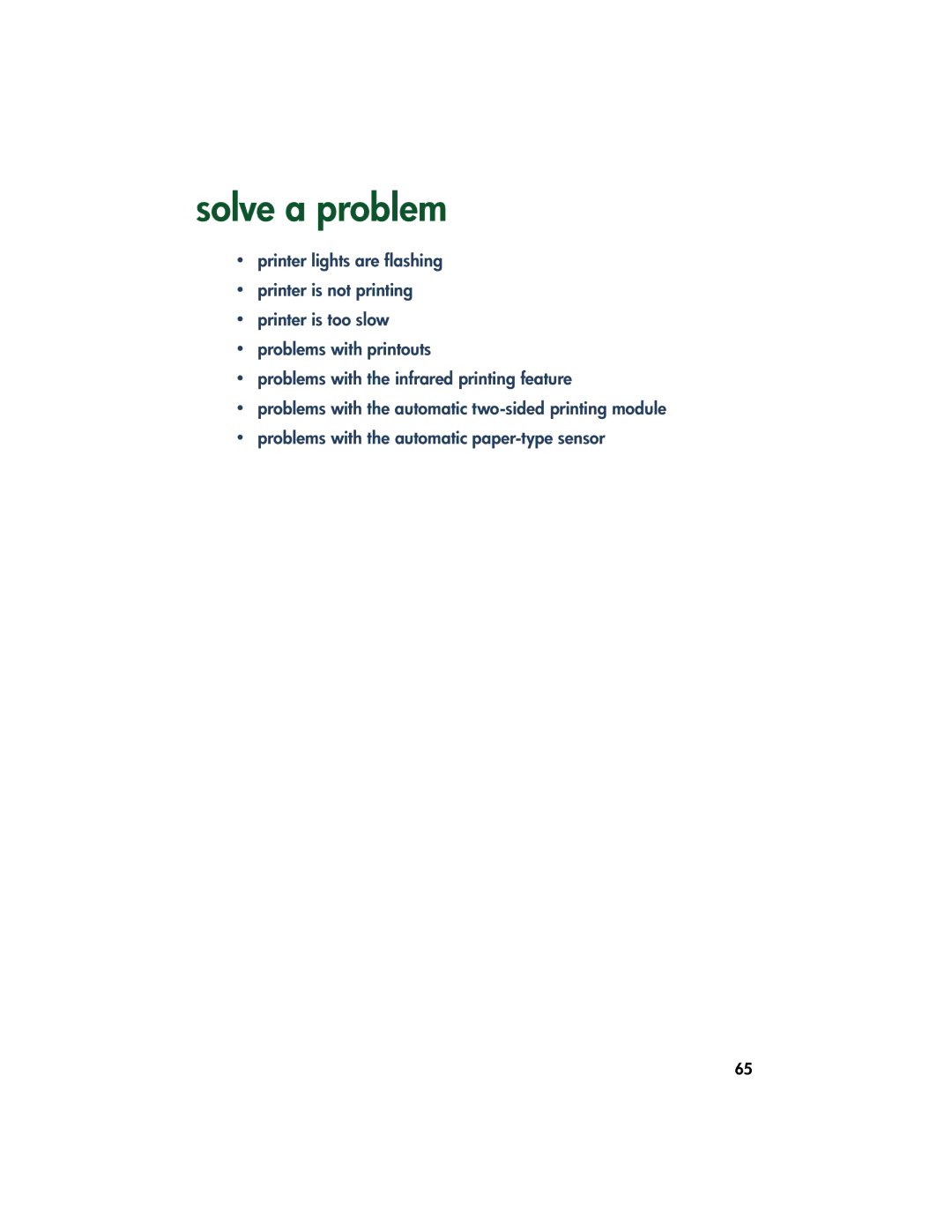 HP 9xx manual Solve a problem 