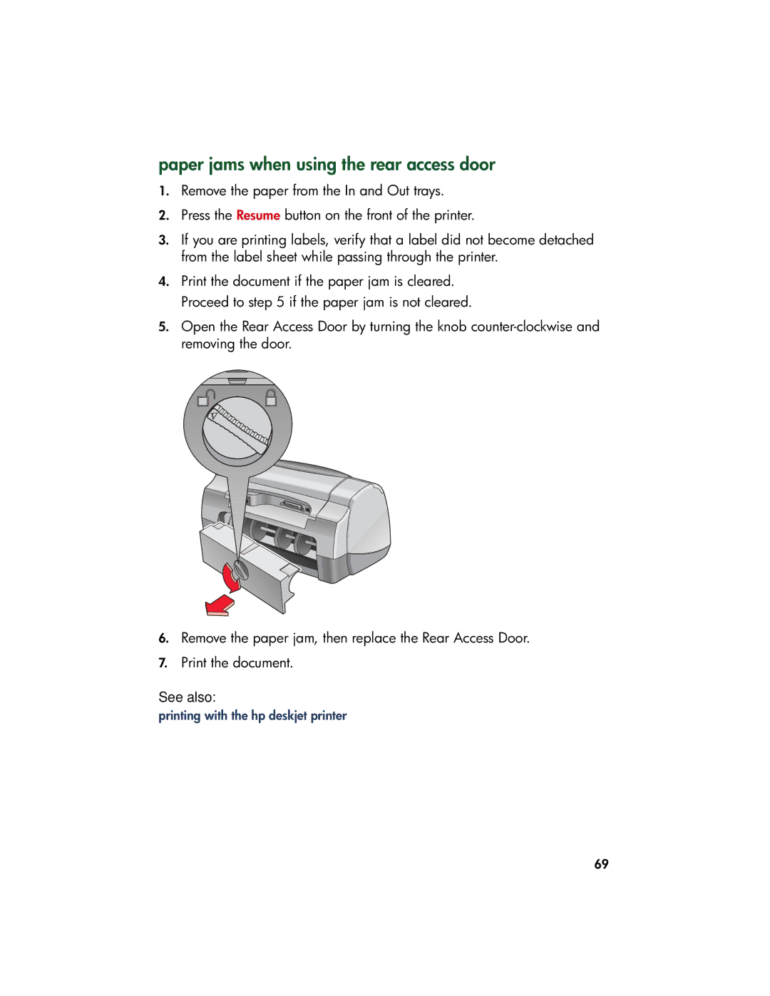 HP 9xx manual Paper jams when using the rear access door 