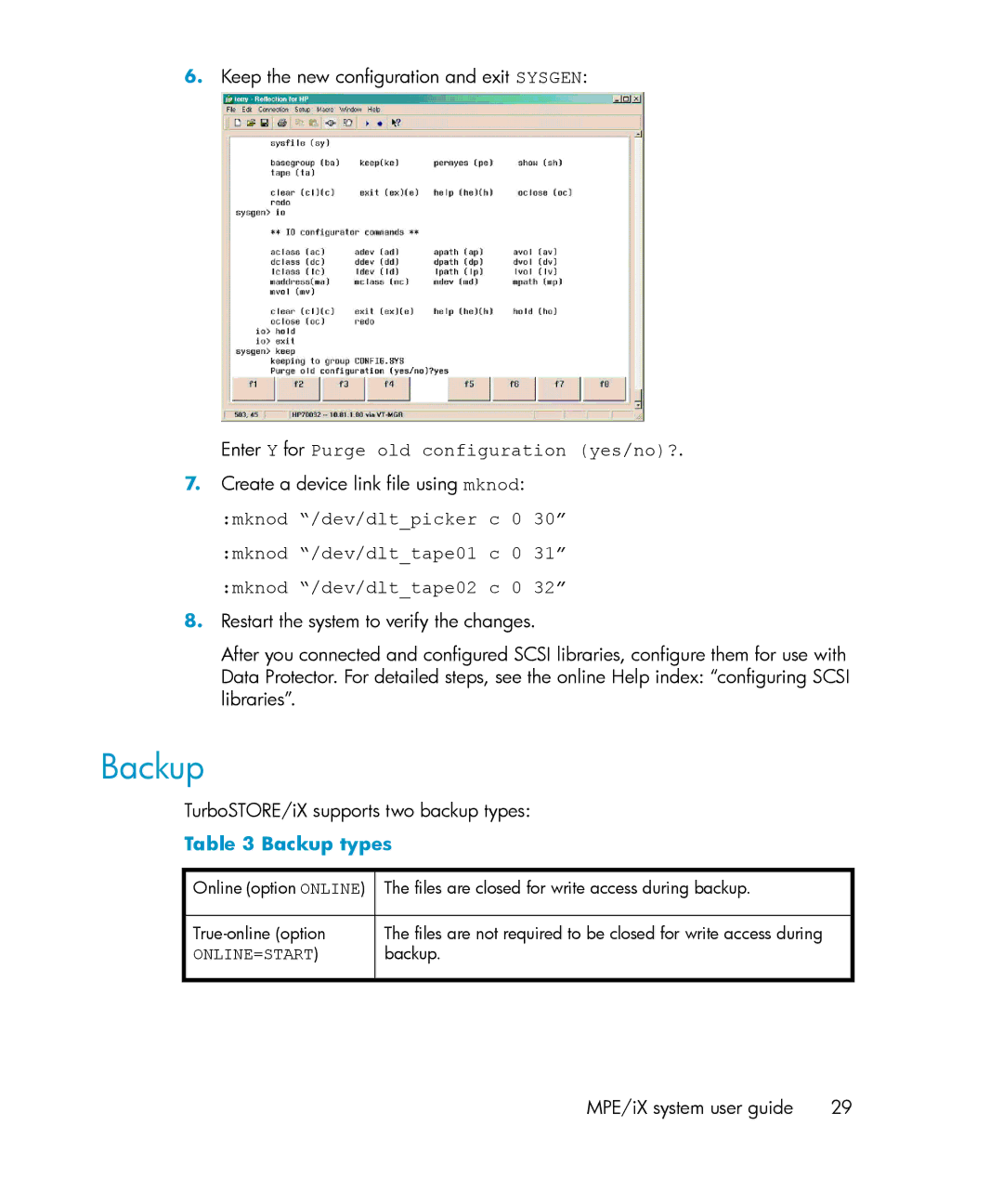 HP A.06.11 manual TurboSTORE/iX supports two backup types, Backup types 