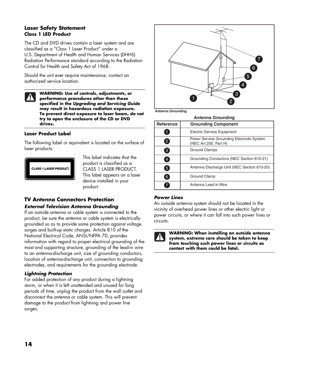 HP a1005.uk, a1029.uk manual Class 1 LED Product, Laser Product Label 