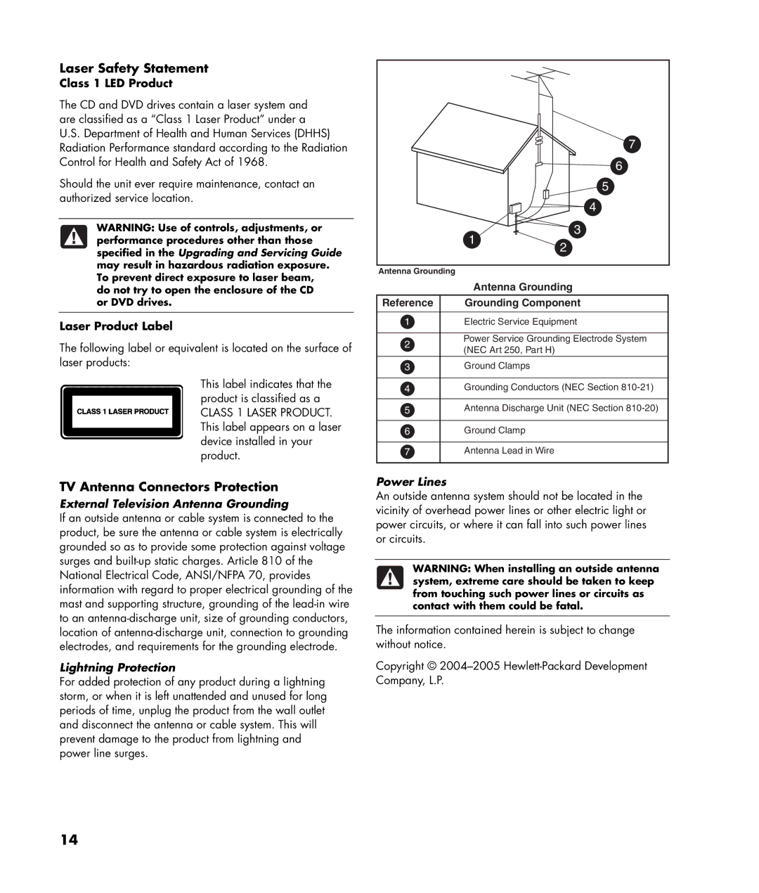 HP a1109.uk, m7181.uk manual Class 1 LED Product, Laser Product Label 