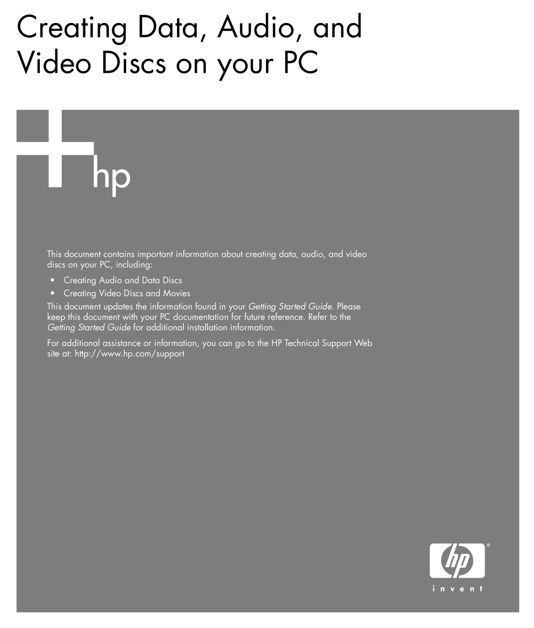 HP a1138hk, a1160a, a1140a, a1120a manual Creating Data, Audio, and Video Discs on your PC 