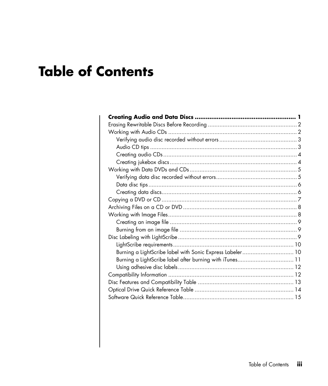 HP a1120a, a1160a, a1138hk, a1140a manual Table of Contents 