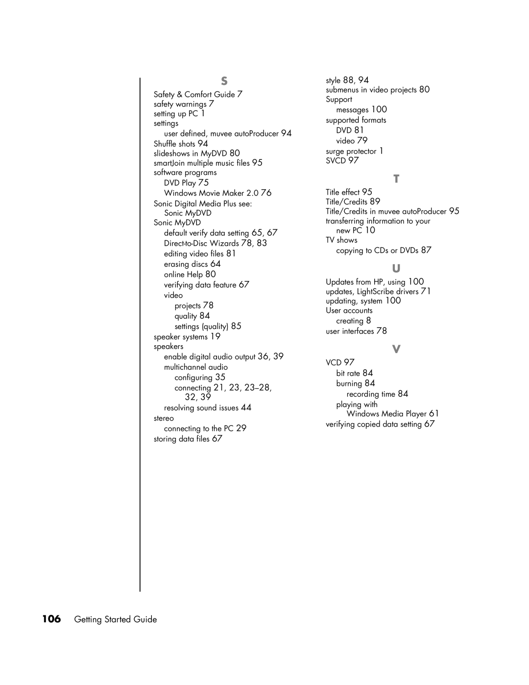 HP a1339d, a1320y, a1428x, a1217n manual Messages 100 supported formats 