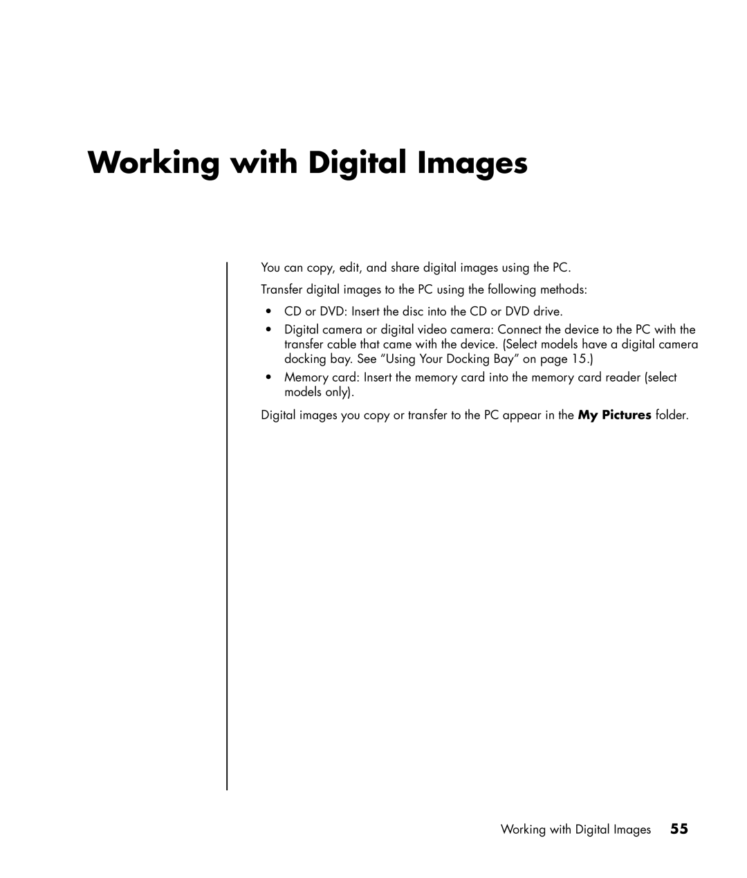 HP a1217n, a1320y, a1428x, a1339d manual Working with Digital Images 