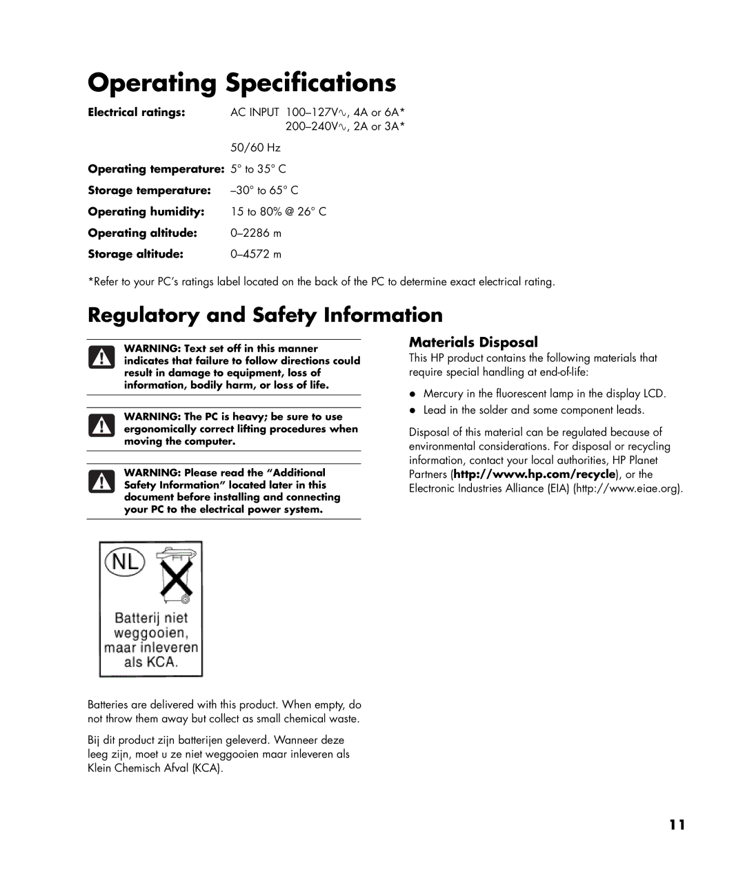 HP a1217n, a1320y, a1428x, a1350y, a1330e, a1200e manual Regulatory and Safety Information 