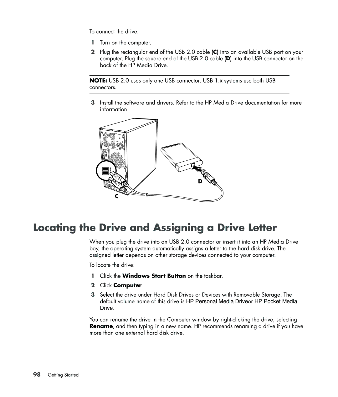 HP SR2175X, a1520e, a1510y, SR5218HK, SR5223WM, SR5213HK manual Locating the Drive and Assigning a Drive Letter, Click Computer 