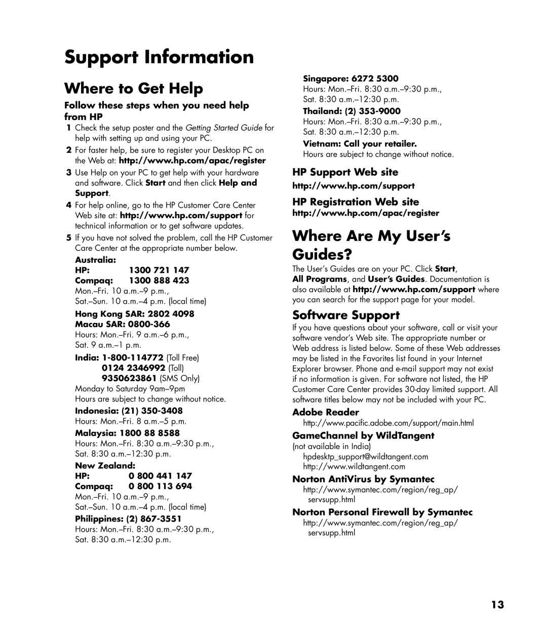 HP SR1905AP, a1590tw, a1580tw, a1590d, a1530tw, a1513in, a1520d, a1510tw, SR1901AP, SR1958CF, SR1970CF, SR1922AP Software Support 