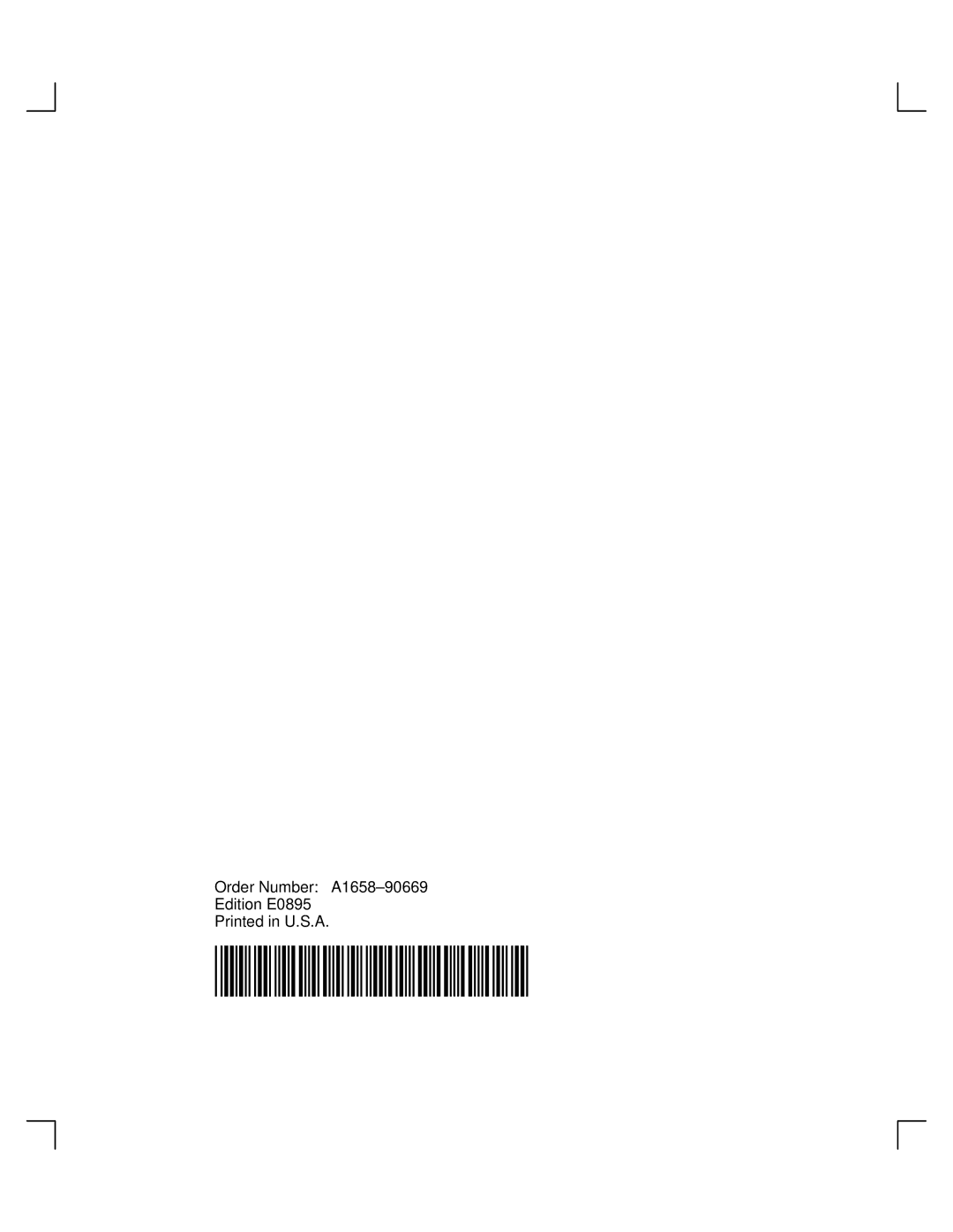 HP A165890669 manual Order Number A1658±90669 Edition E0895 