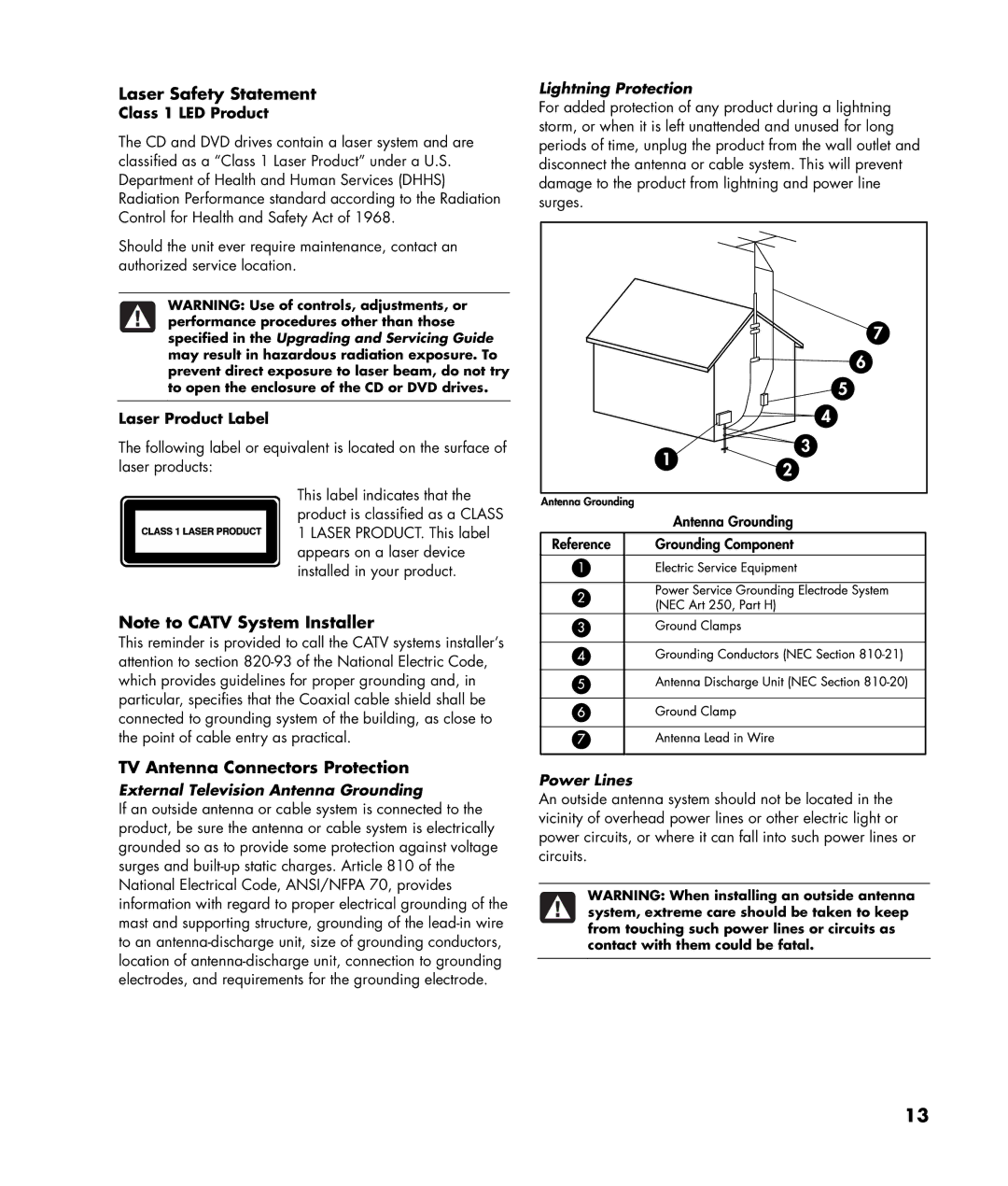 HP SR5023WM, a1700n, a1767c, a1719n, a1720n, a1748x, a1744x, a1742n, a1740n, a1726x manual Class 1 LED Product, Laser Product Label 